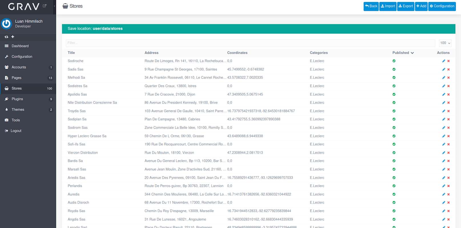 Stores Map Plugin Admin Panel Screenshot 2
